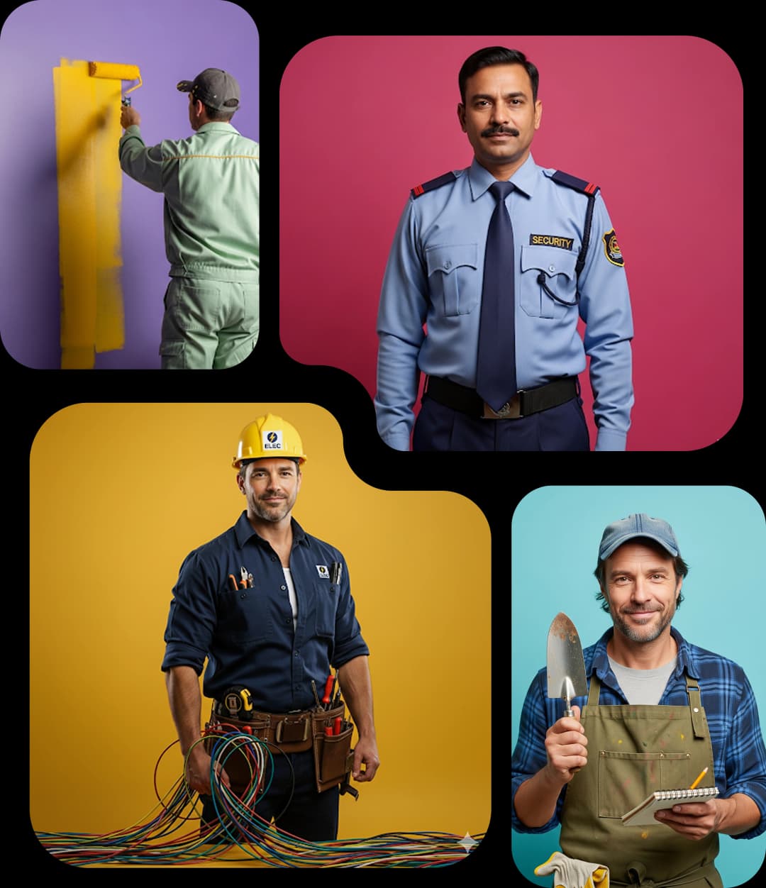 Collage of facility management professionals